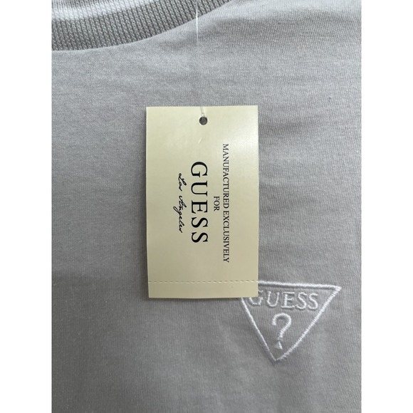 NWT Guess T-Shirt Men Medium Grey Crew Neck Short Sleeve Heather Pullover Cotton - Picture 2 of 8